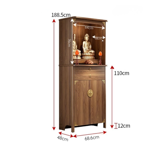 Tủ Thờ Gỗ MDF Phủ Melamine Hiện Đại Có Hộc Thờ Trên Và Ngăn Kéo 68,6x48x188,5cm Yapi-1206