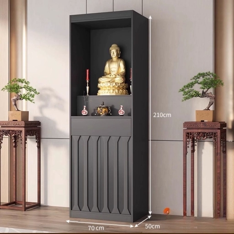 Tủ Thờ Đứng Hiện Đại Có Ngăn Kéo Và Tủ Cánh Mở Gỗ 80x50x210cm Yapi-1204