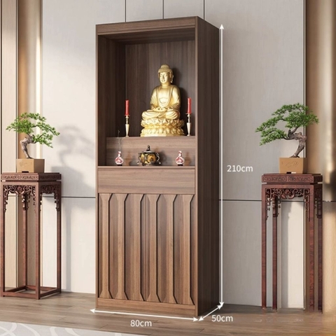 Tủ Thờ Đứng Hiện Đại Có Ngăn Kéo Và Tủ Cánh Mở Gỗ 80x50x210cm Yapi-1204