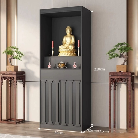 Tủ Thờ Đứng Hiện Đại Có Ngăn Kéo Và Tủ Cánh Mở Gỗ 80x50x210cm Yapi-1204