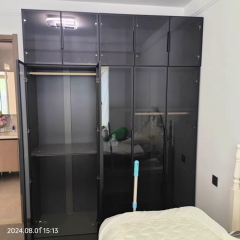 Tủ Quần Áo Cửa Kính Và Tủ Phụ Hiện Đại Bằng Gỗ MDF Chống Ẩm Cho Phòng Ngủ 200x50x240 Yapi-249B