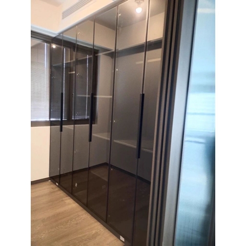 Tủ Quần Áo Cửa Kính Và Tủ Phụ Hiện Đại Bằng Gỗ MDF Chống Ẩm Cho Phòng Ngủ 200x50x240 Yapi-249B