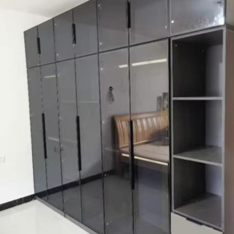 Tủ Quần Áo Cửa Kính Và Tủ Phụ Hiện Đại Bằng Gỗ MDF Chống Ẩm Cho Phòng Ngủ 200x50x240 Yapi-249B