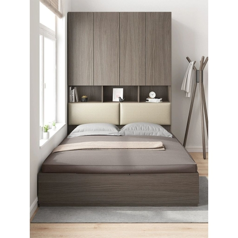 Combo Giường Ngủ Kèm Hệ Tủ Lưu Trữ MDF Nhiều Ngăn 160x240x200cm Yapi-CBPN002
