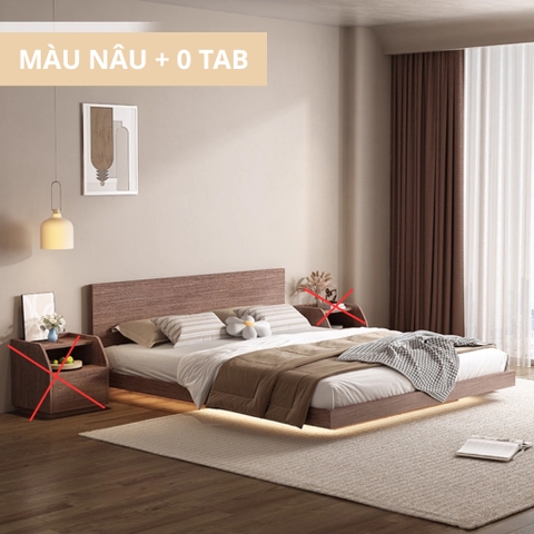 Giường Bay Tatami Phong Cách Wabi-sabi Đơn Giản Kích Thước 1m8x2m Kèm 2 Tủ Đầu Giường Yapi-539