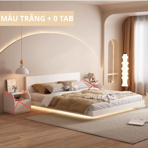 Giường Bay Tatami Phong Cách Wabi-sabi Đơn Giản Kích Thước 1m8x2m Kèm 2 Tủ Đầu Giường Yapi-539
