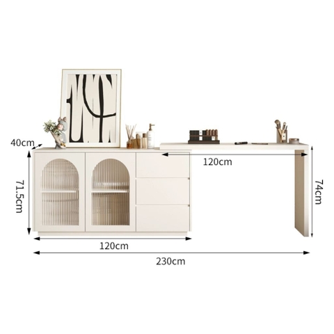 Bàn Trang Điểm Thông Minh Kèm Tủ Lưu Trữ Và Ngăn Kéo 120x40x74cm Yapi-804