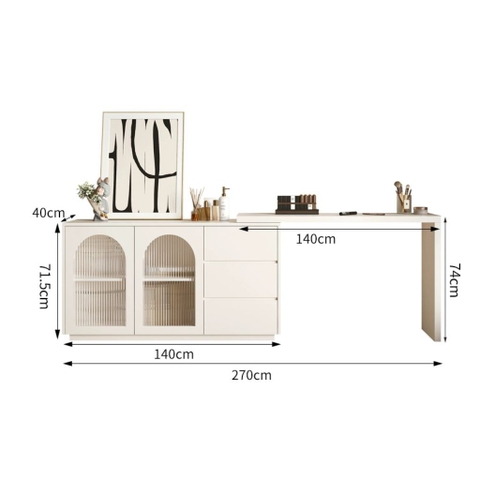 Bàn Trang Điểm Thông Minh Kèm Tủ Lưu Trữ Và Ngăn Kéo 120x40x74cm Yapi-804