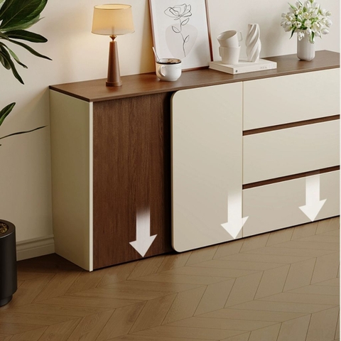 Tủ Để Đồ Kết Hợp Trang Trí Cánh Bo Cong Có Ngăn Kéo Yapi-117