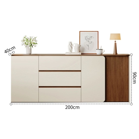 Tủ Để Đồ Kết Hợp Trang Trí Cánh Bo Cong Có Ngăn Kéo Yapi-117