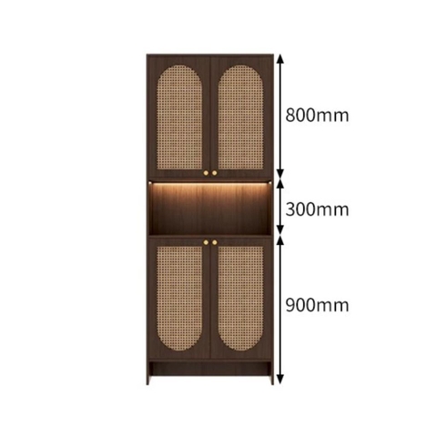 Tủ Giày Dép Gỗ Cánh Nan Có Kệ Trang Trí Hiện Đại 160x35x200 Yapi 325