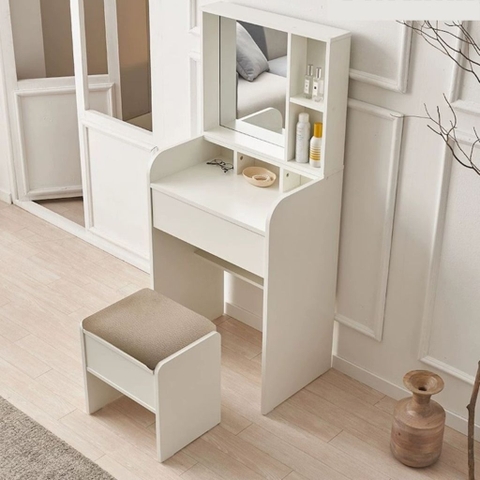 Bàn Trang Điểm Kèm Ghế Và Gương Lớn, Nhỏ Gọn 60x70x137cm Yapi-805