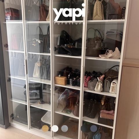 Tủ Trưng Bày Mô Hình Cánh Kính Cao Cấp-Nội Thất Phòng Khách 200x40x200cm Yapi-TK009