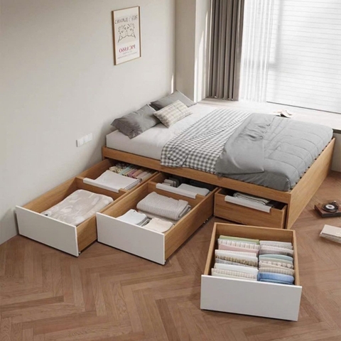 Giường Ngủ Tối Giản Có Ngăn Kéo Lưu Trữ Tiện Dụng 180x200cm Yapi-540