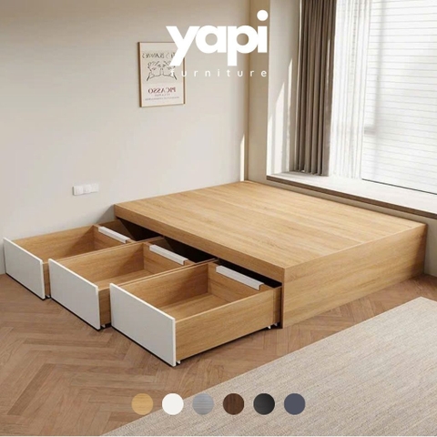 Giường Ngủ Tối Giản Có Ngăn Kéo Lưu Trữ Tiện Dụng 180x200cm Yapi-540