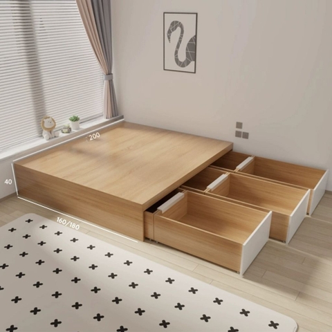 Giường Ngủ Tối Giản Có Ngăn Kéo Lưu Trữ Tiện Dụng 180x200cm Yapi-540