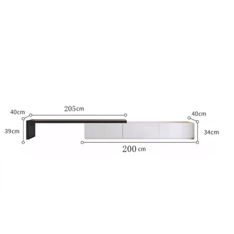 Kệ Tivi Phong Cách Tối Giản, Thiết Kế Chữ L Sang Trọng 200x40x34cm Yapi-917