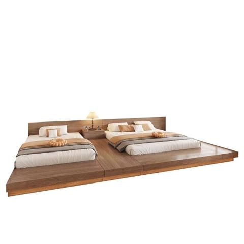 Giường Bệt Tatami 2 Nệm Có Đèn LED Cho Phòng Ngủ, Homestay 340x240x70cm Yapi-543