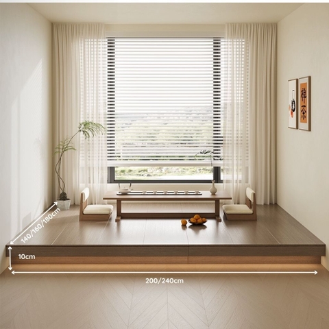 Giường Bệt Tatami, Bục Gỗ Hiện Đại Có LED Kiểu Nhật, Giường Cho Homestay 240x180x10cm Yapi-544