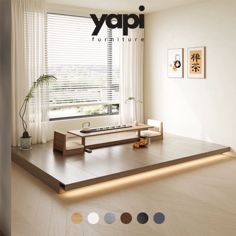 Giường Bệt Tatami, Bục Gỗ Hiện Đại Có LED Kiểu Nhật, Giường Cho Homestay 240x180x10cm Yapi-544