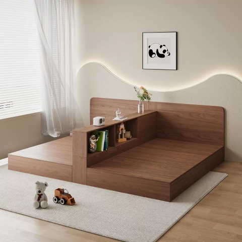 Giường Ngủ Sinh Đôi Cho Bé Có Vách Ngăn Và Tủ Lư Trữ 140cmx200cm Yapi-545