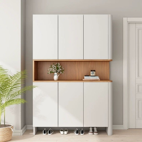 Tủ Giày Bo Góc Tròn Hiện Đại Có Ngăn Trang Trí 100x35x200cm Yapi-327