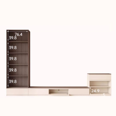 Kệ Tivi Hiện Đại Kèm Tủ Trang Trí Và Tủ Kính Trọng Cho Phòng Khách 380x35x30cm Yapi-918