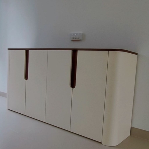 Tủ Trang Trí Phòng Khách Góc Bo Tròn Phong Cách Hiện Đại Tối Giản 198x40x90cm Yapi-121