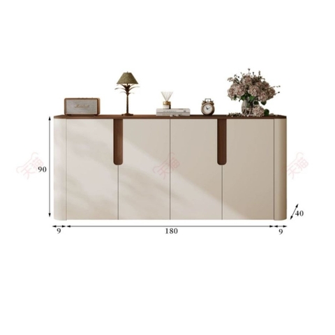 Tủ Trang Trí Phòng Khách Góc Bo Tròn Phong Cách Hiện Đại Tối Giản 198x40x90cm Yapi-121