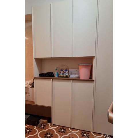 Tủ Giày Có Ghế Ngồi Phong Cách Hiện Đại Tối Giản, Vân Gỗ Sọc 210x36x200cm Yapi-328
