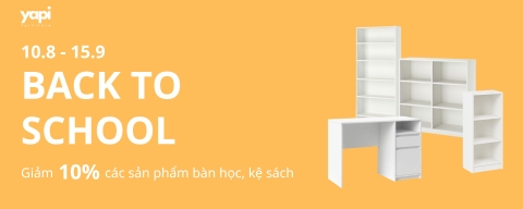 Khuyến mãi giảm 10% tất cả sản phẩm bàn học, kệ sách