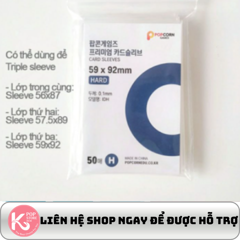 Sleeve Popcorn loại dày bảo vệ thẻ 50 cái