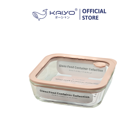 Hộp đựng thực phẩm thuỷ tinh chịu nhiệt borosilicate hình vuông Kaiyo 540ml [mã KFC-5233]