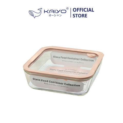 Hộp đựng thực phẩm thuỷ tinh chịu nhiệt borosilicate hình vuông Kaiyo 1050ml [mã KFC-5240]