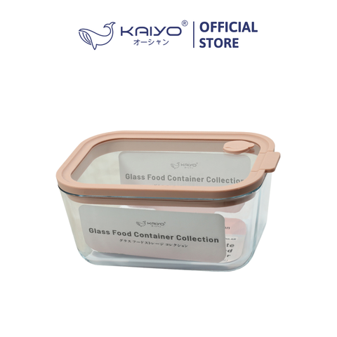 Hộp đựng thực phẩm thuỷ tinh chịu nhiệt borosilicate hình chữ nhật dáng sâu Kaiyo 800ml [mã KFC-5301]