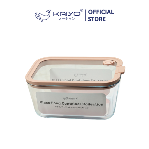 Hộp đựng thực phẩm thuỷ tinh chịu nhiệt borosilicate hình chữ nhật dáng sâu Kaiyo 1380ml [mã KFC-5318]