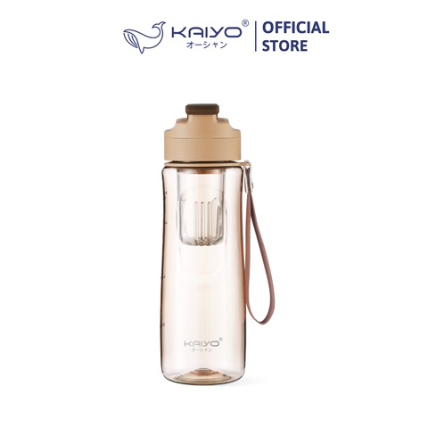 Bình Tritan có lõi lọc trà gắn nam châm Kaiyo, 700ml, màu nâu [mã KTB-8326]