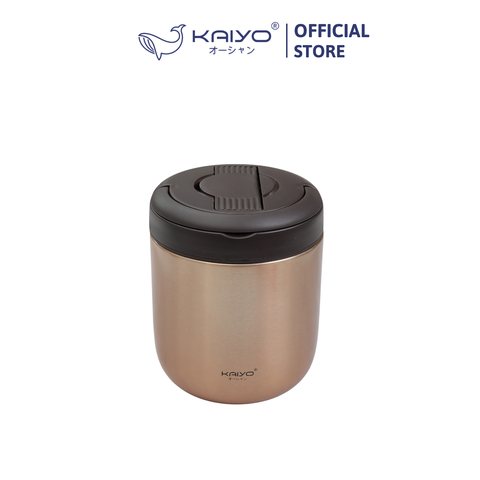 Cặp lồng giữ nhiệt 3 ngăn Kaiyo, dung tích 1.3L màu vàng đồng [mã KVL-1556]