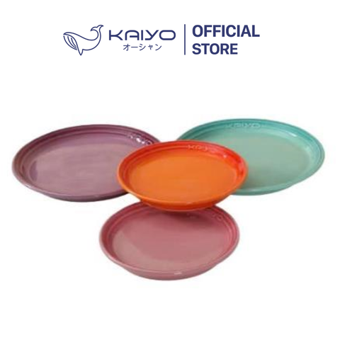 Bộ 4 đĩa sứ dáng phẳng Rainbow Kaiyo, size 18-23cm