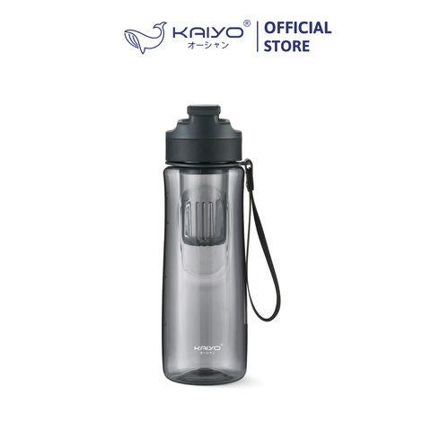 Bình Tritan có lõi lọc trà gắn nam châm Kaiyo, 700ml, màu đen [mã KTB-8319]