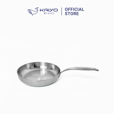 Chảo đúc inox 3 lớp đáy liền Tri-Ply Kaiyo - Dáng cạn (20cm)