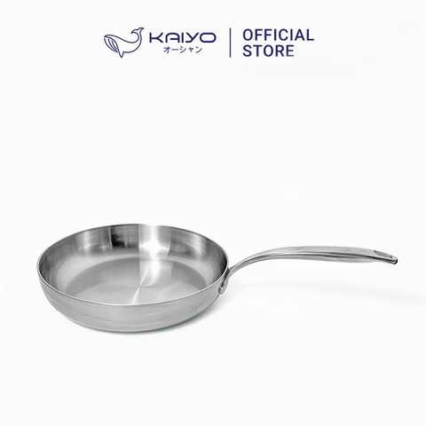 Chảo đúc inox 3 lớp đáy liền Tri-Ply Kaiyo - Dáng cạn (26cm)