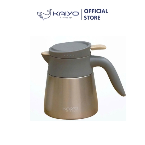 Bình giữ nhiệt 2 lớp có lõi lọc trà inox Kaiyo 500ml- Màu vàng đồng