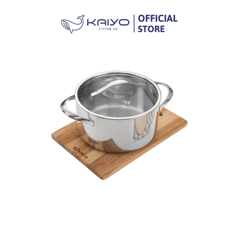 Nồi inox thân đáy liền Tri-Ply Silver Crown, size 20cm