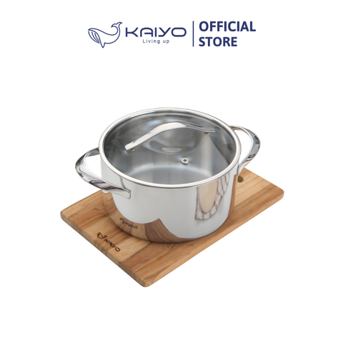 Nồi inox thân đáy liền Tri-Ply Silver Crown, size 24cm