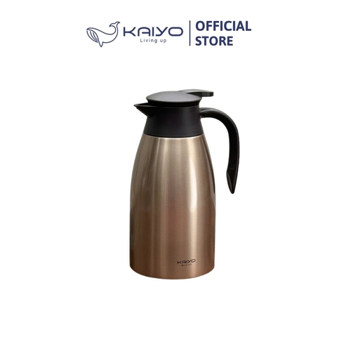 Phích giữ nhiệt 2 Lớp Inox Kaiyo, Màu ngọc trai vàng, Dung tích 2L