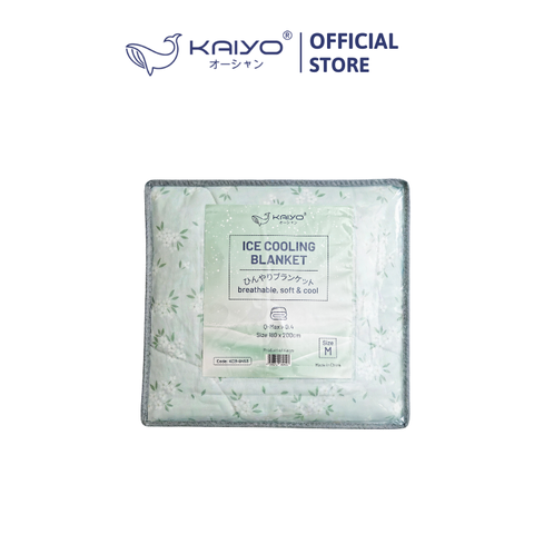Chăn lạnh Kaiyo, kích thước 1m8*2m, họa tiết hoa nền xanh [KCB-9453]