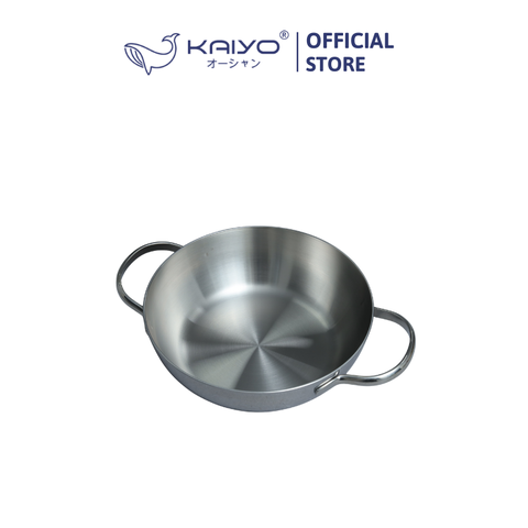 Chảo đúc inox 3 lớp thân đáy liền Kaiyo, sâu lòng, 2 tay cầm, size 20cm (Classic Pro) [KIW-6872]