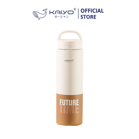 Bình giữ nhiệt hai lớp inox 304 Kaiyo, 700ml, màu kem và nâu nhạt [KVF-6933]