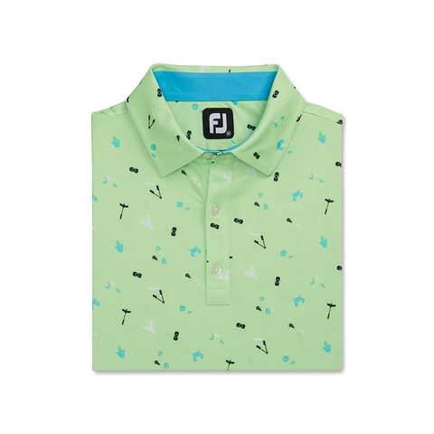 Áo golf nam  FJ Clam Bake Print Lisle, Self Collar 82068 | FootJoy